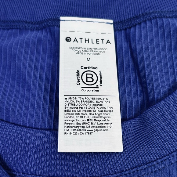 🏷️NWT Athleta Renew Seamless Crewneck Top Borealis Purple Fitted Medium $65.00 - Picture 15 of 16